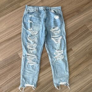 American Eagle Outfitters Ripped Light Blue Mom Jeans